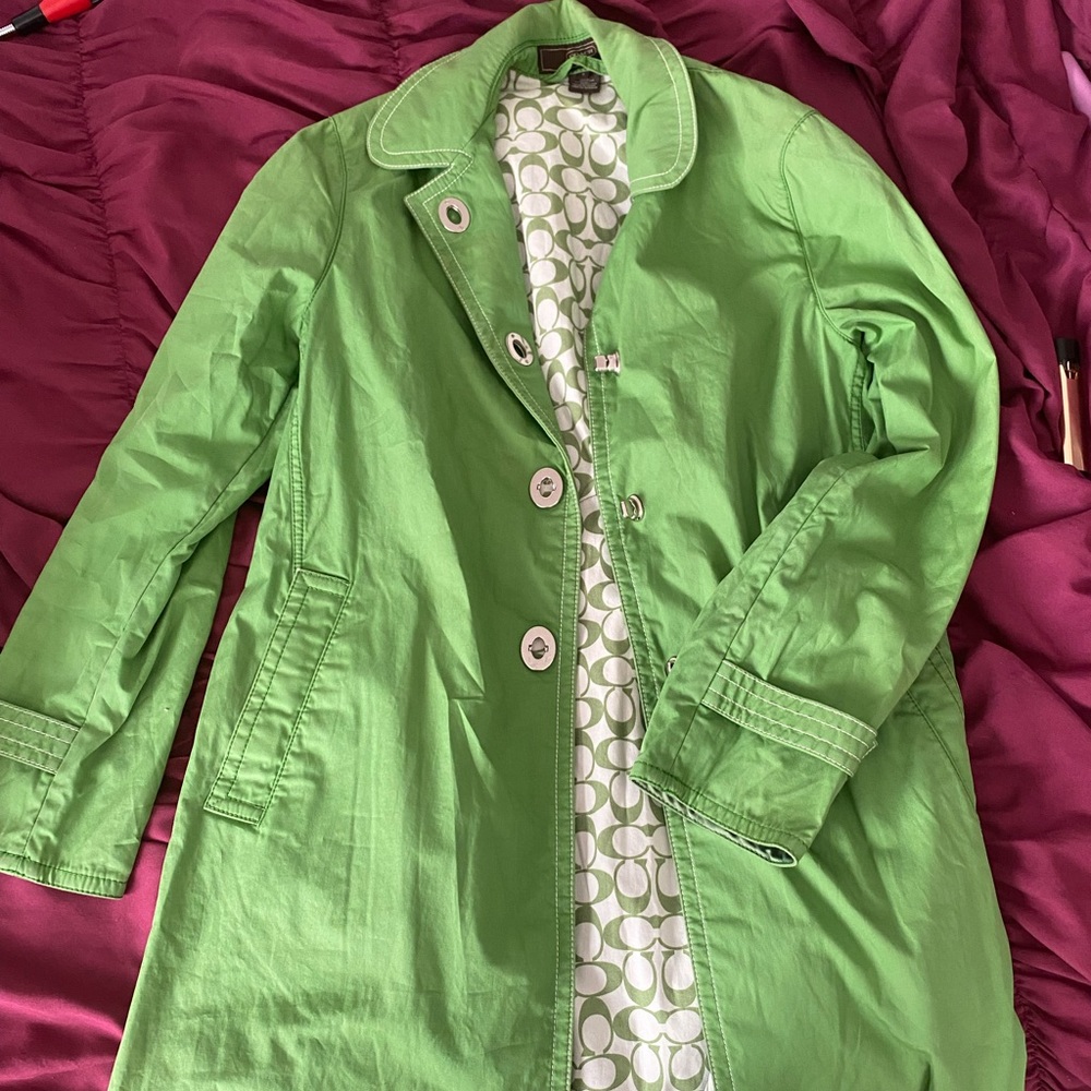Green Coach trench coat